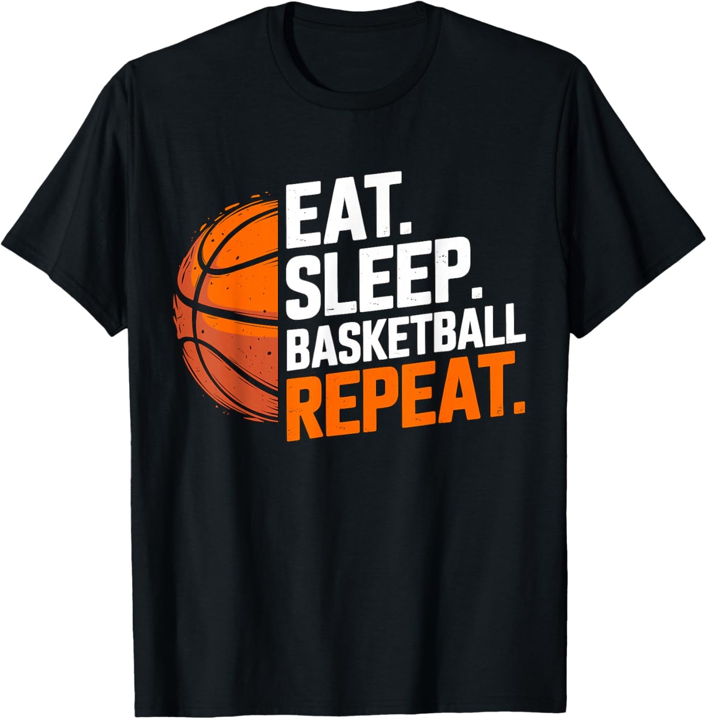 Eat Sleep Basketball Repeat T-Shirt - T-Shirt | Black
