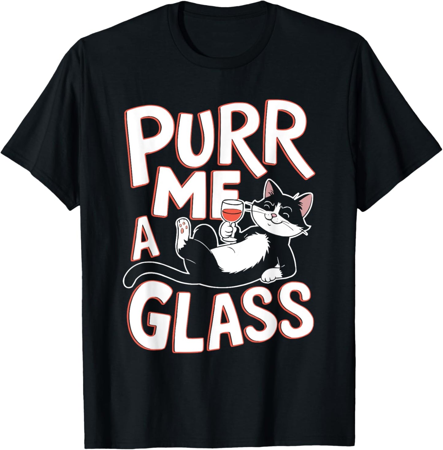 Wine Cat Owner Kitty Meow Alcohol Drinking Winemaker T-Shirt - T-Shirt | Black