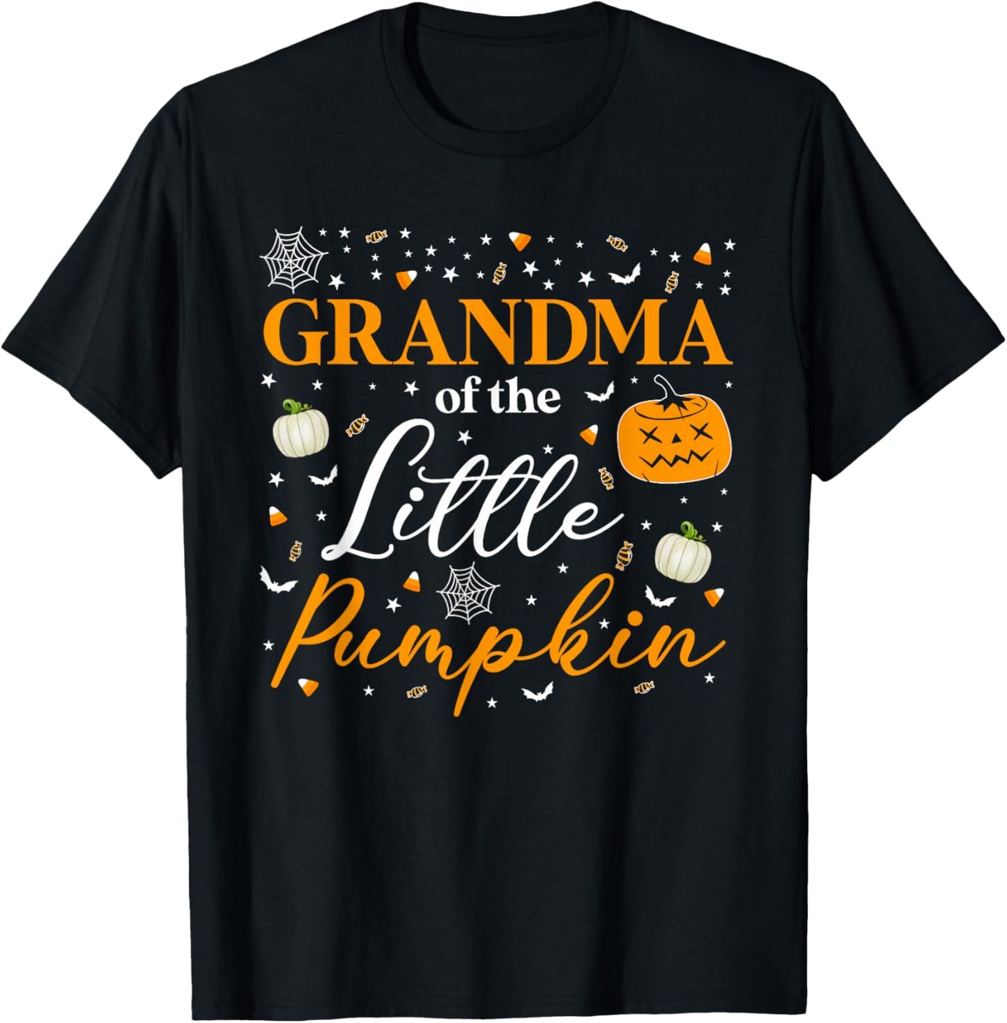 Grandma of The Little Pumpkin Family Matching Halloween T-Shirt - T-Shirt | Black