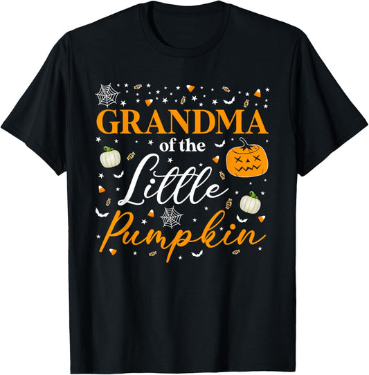 Grandma of The Little Pumpkin Family Matching Halloween T-Shirt - T-Shirt | Black