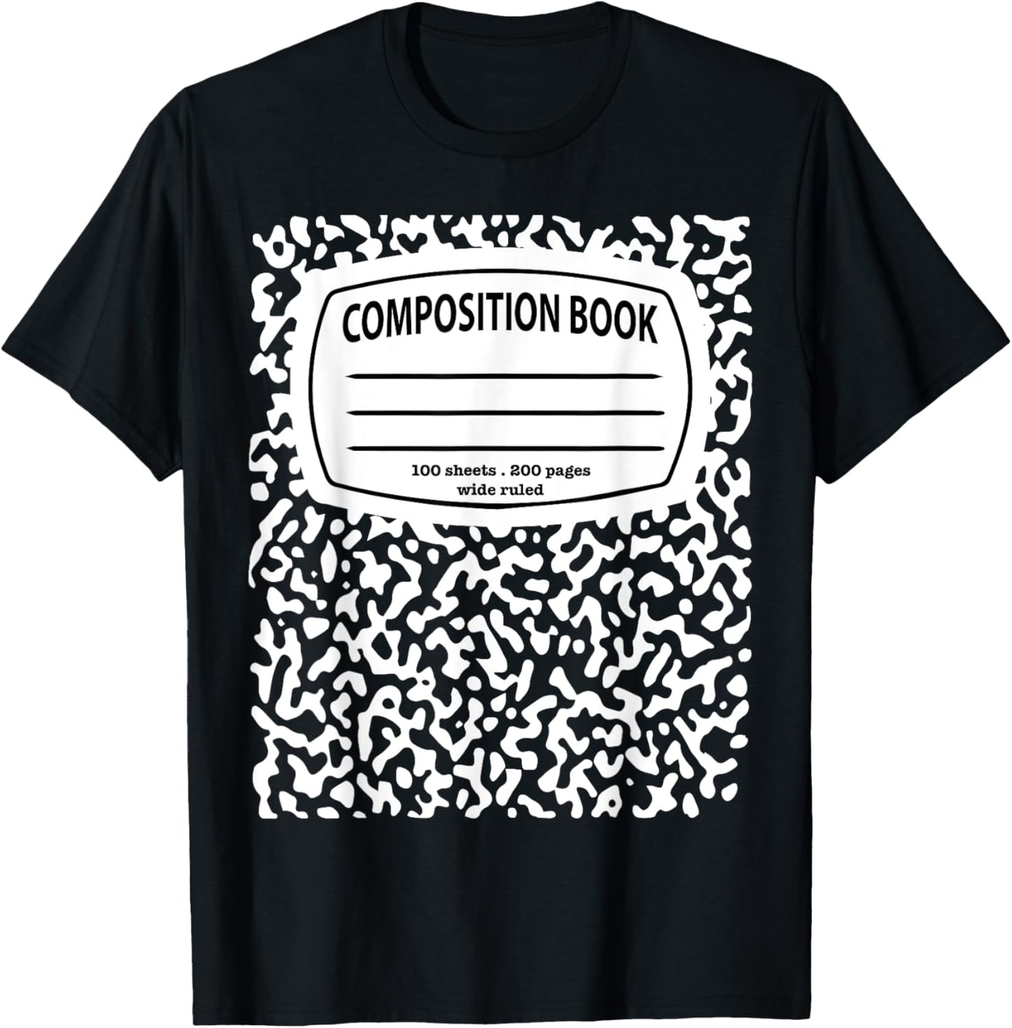 Composition Notebook Costume - Matching Group Halloween T-Shirt - T-Shirt | Black