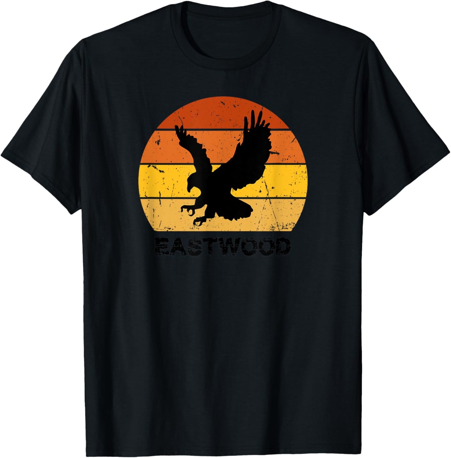 EASTWOOD Retro Eagle Sunset T-Shirt - T-Shirt | Black