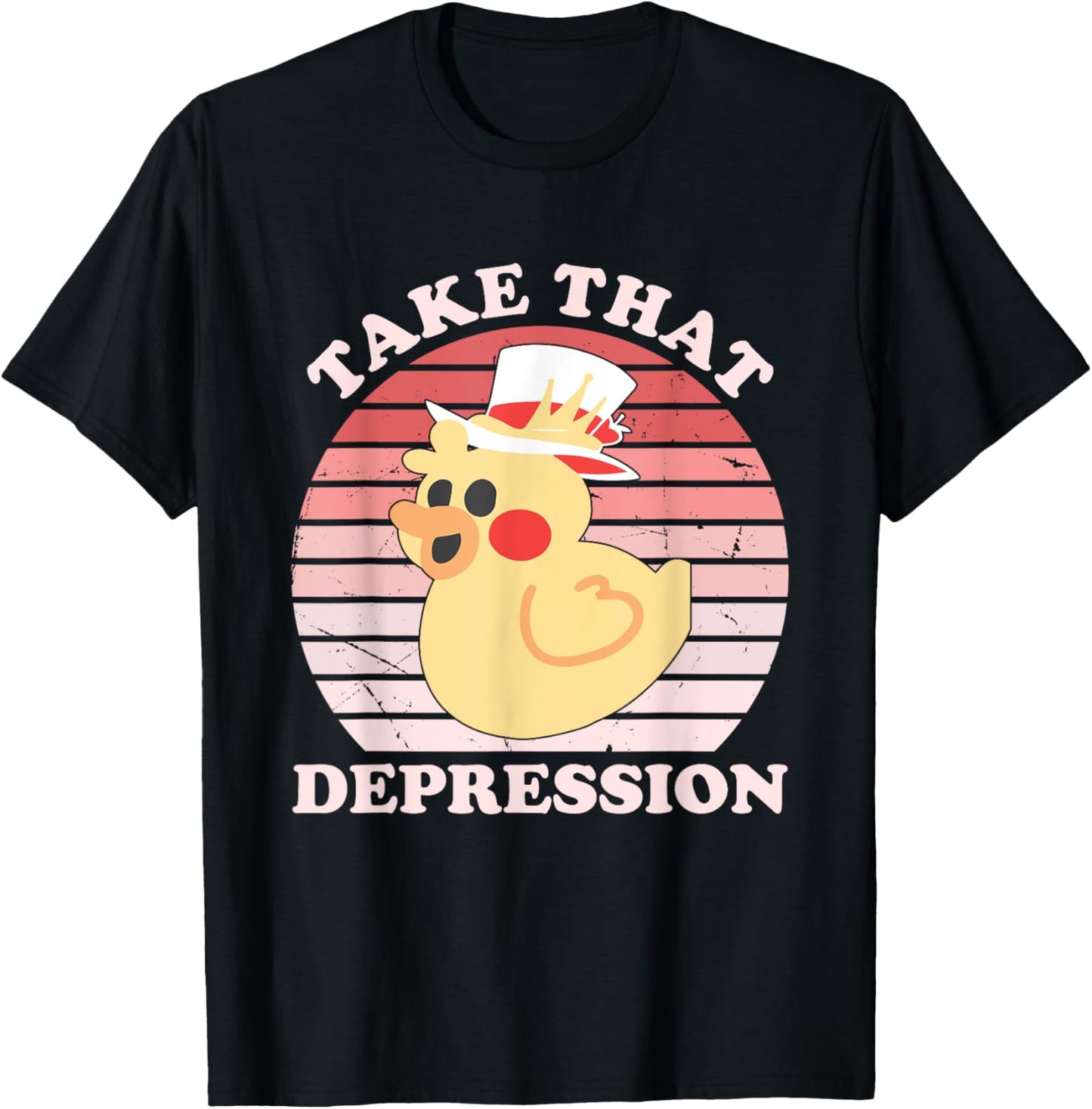 Take That Depression Duck Funny Vintage Design T-Shirt - T-Shirt | Black