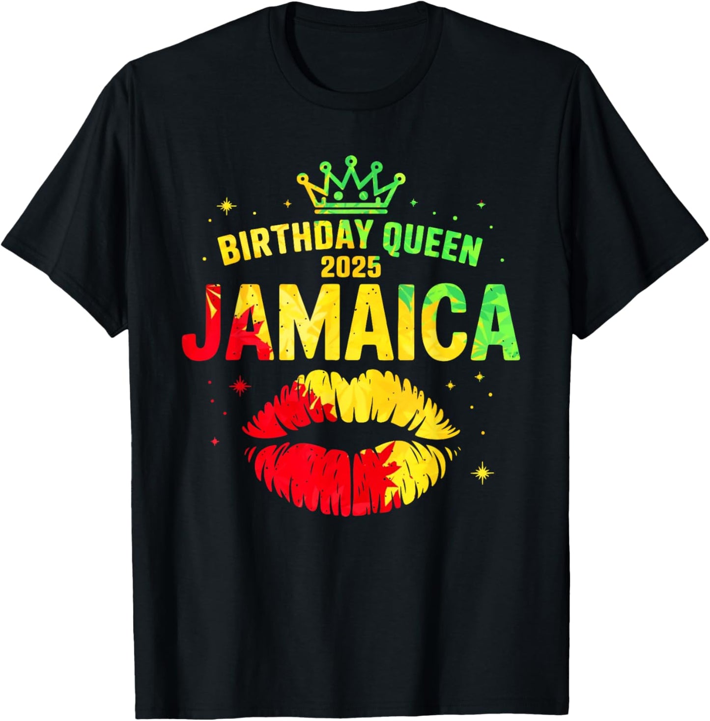 Birthday Crew Jamaica Trip 2025 Lips Bday Party Women Girls T-Shirt - T-Shirt | Black