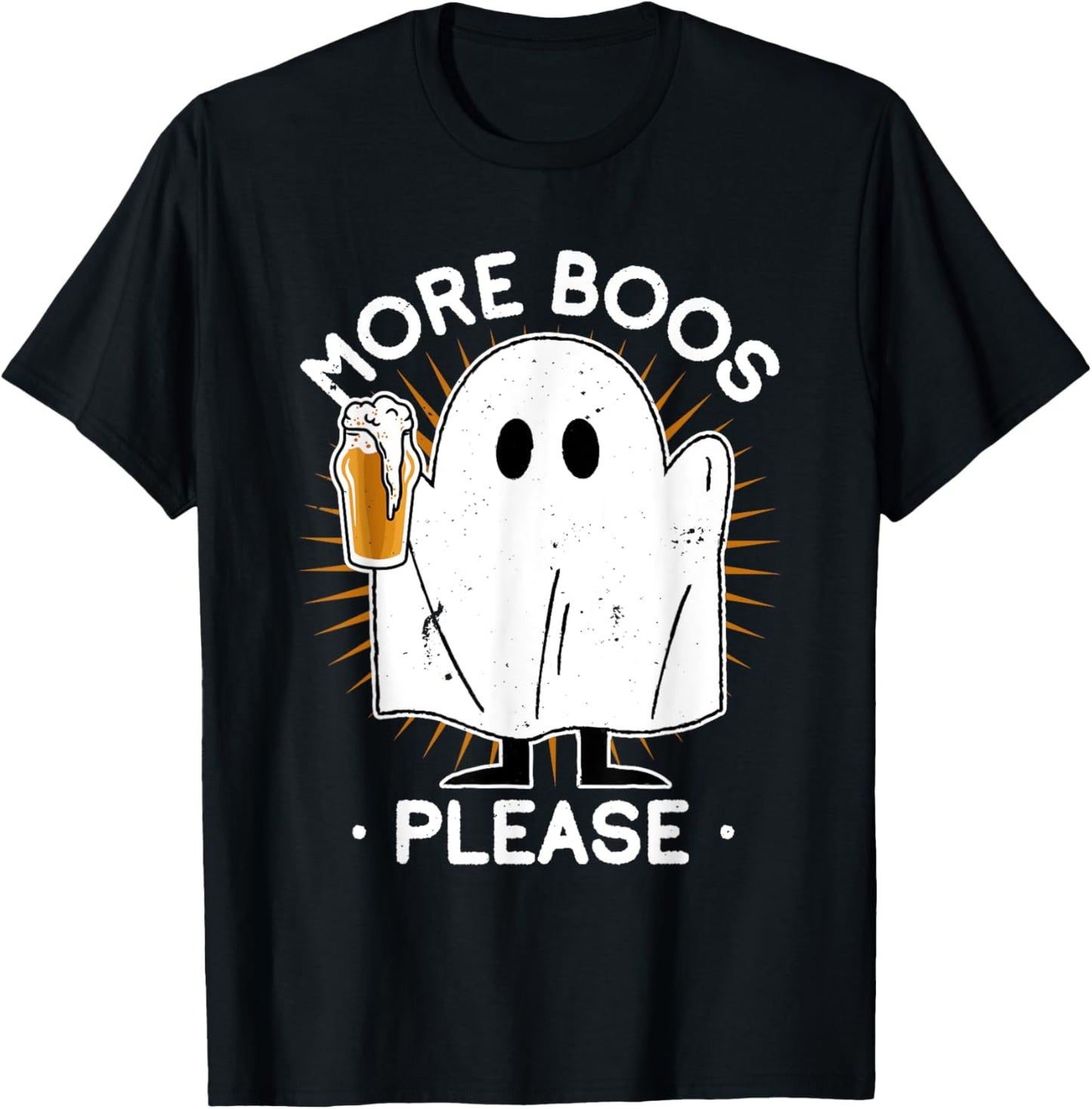 Beer Drinking More Boos Please Ghost Halloween Costume T-Shirt - T-Shirt | Black