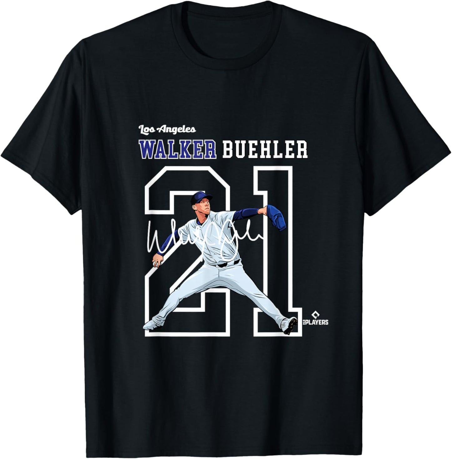 Walker Buehler | Los Angeles Baseball Players | MLBWBR3004 T-Shirt - T-Shirt | Black