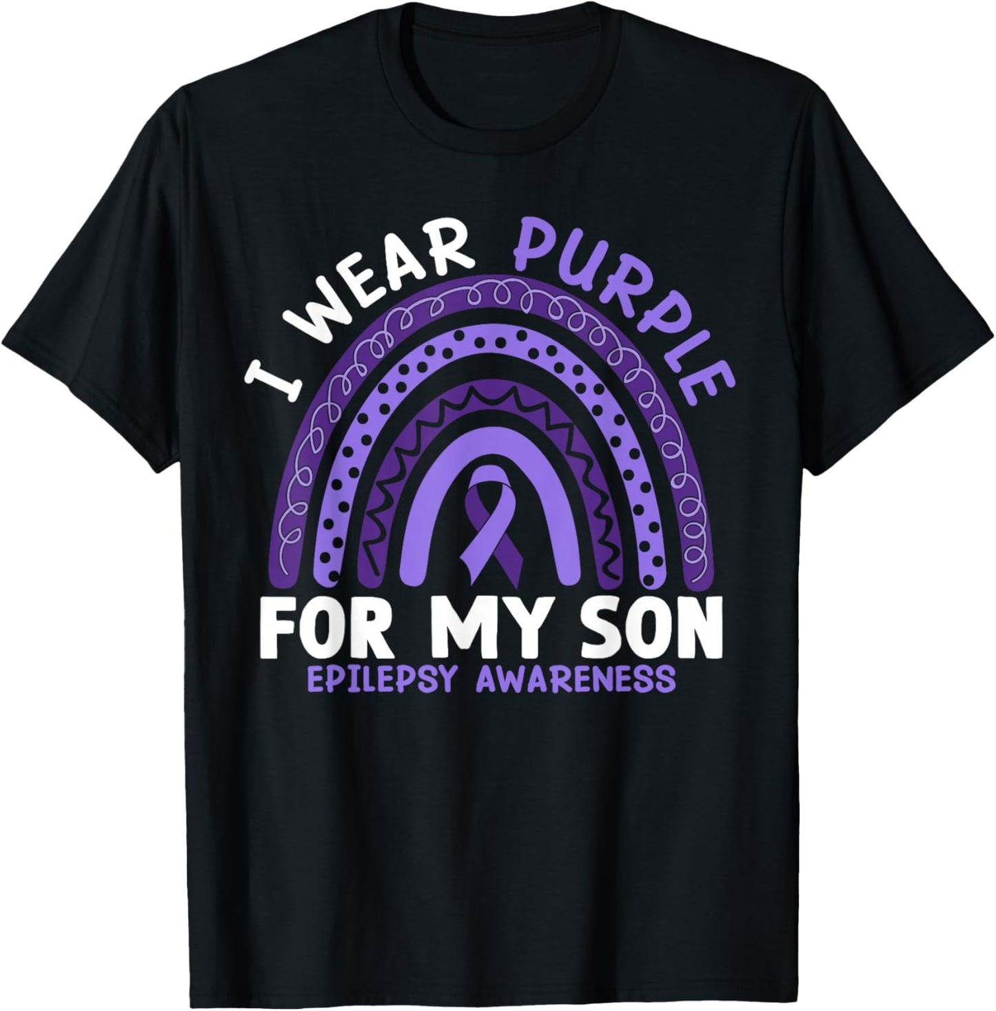 I Wear Purple For My Son Epilepsy Awareness T-Shirt - T-Shirt | Black