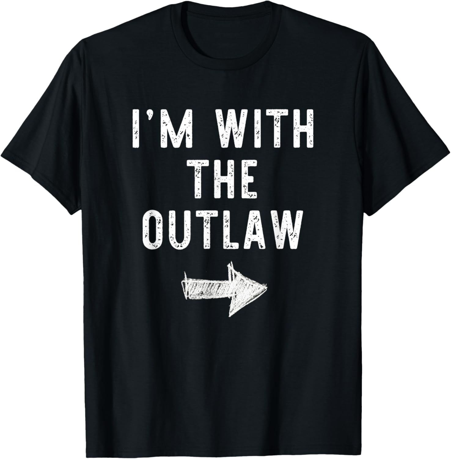 I'm With The Outlaw Costume Halloween Matching Couple T-Shirt - T-Shirt | Black