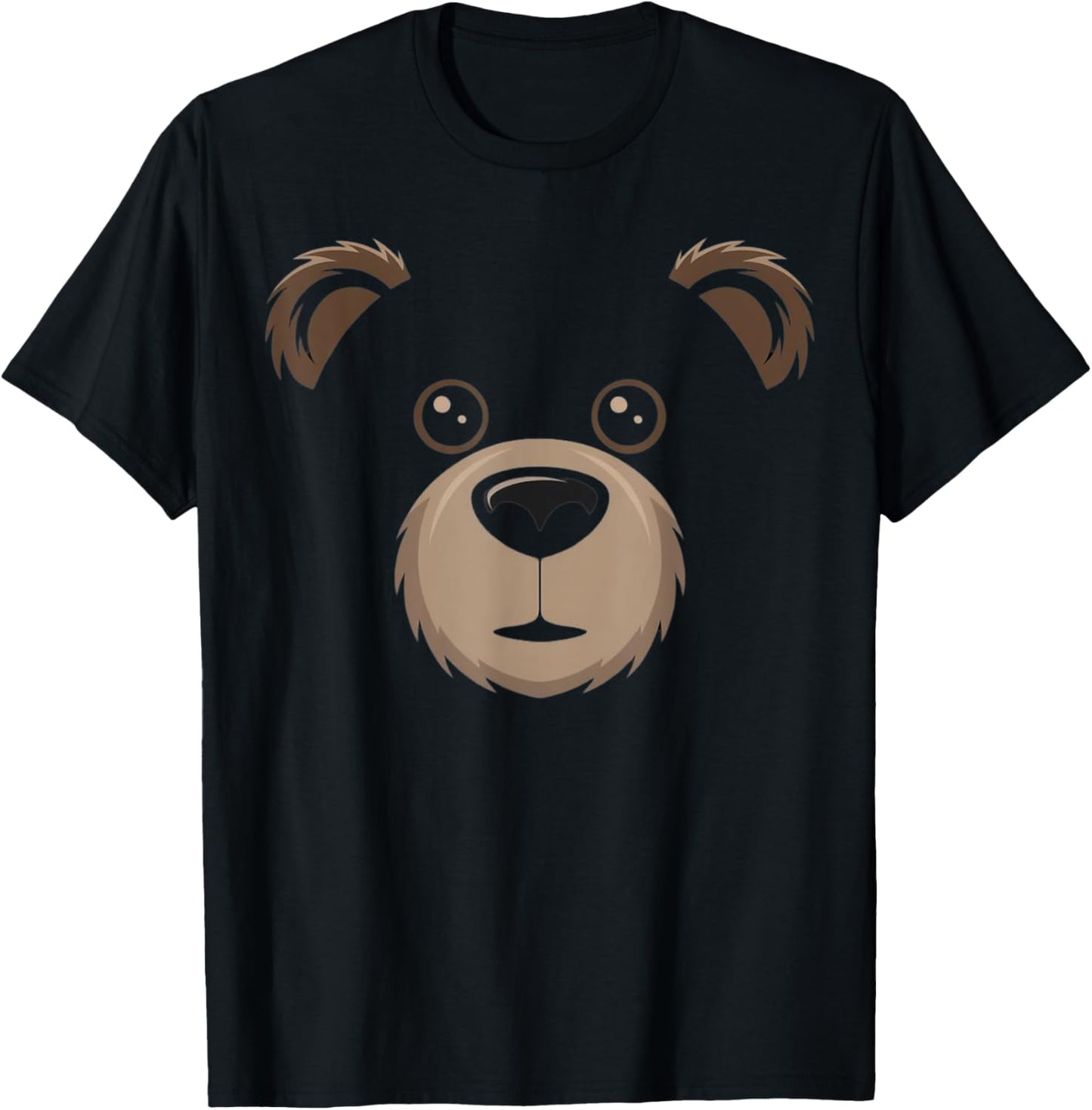 Bear Face Halloween Costume Brown Bear Animal Kids T-Shirt - T-Shirt | Black