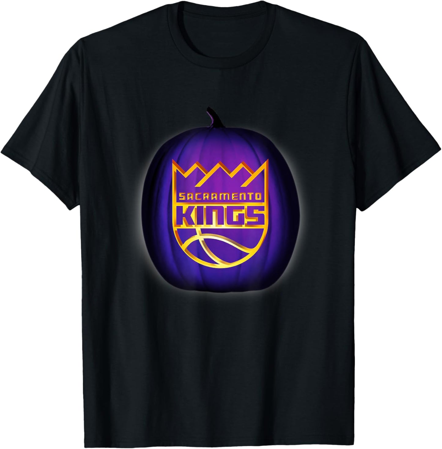 NBA Sacramento Kings Halloween Glow Pumpkin T-Shirt - T-Shirt | Black
