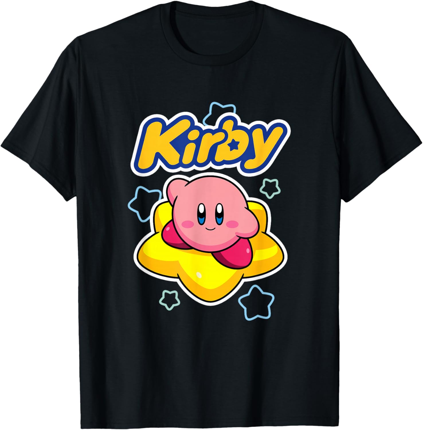 Kirby Nintendo Big Star Surfing Portrait T-Shirt - T-Shirt | Black