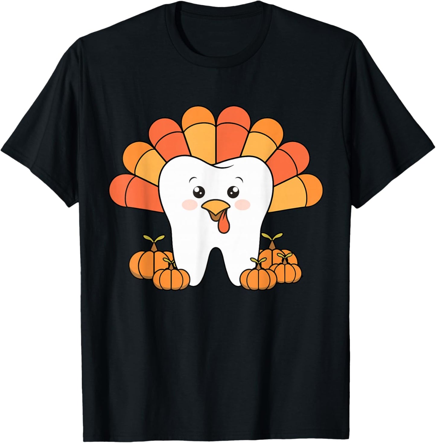 Thanksgiving Tooth Turkey Dentist Dental Women T-Shirt - T-Shirt | Black