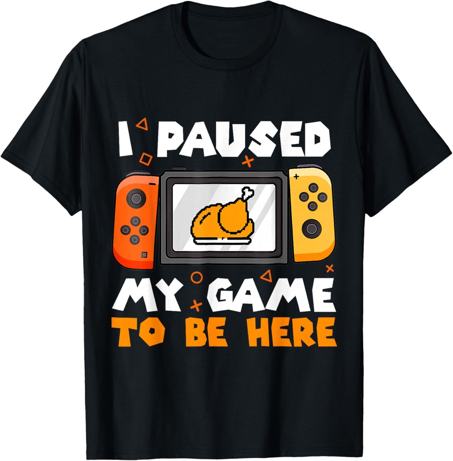 I Paused My Game To Be Here Thanksgiving Video Gamer Boy Kid T-Shirt - T-Shirt | Black