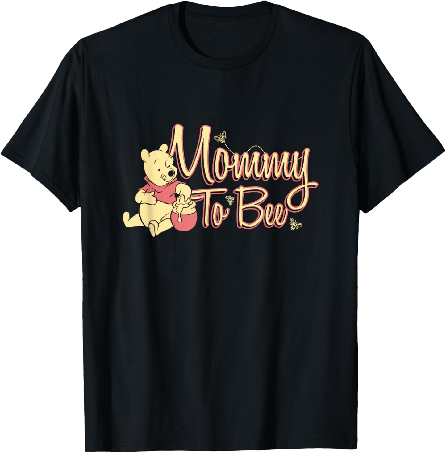 Disney Winnie the Pooh Mommy To Bee Cute Pooh Chets Logo T-Shirt - T-Shirt | Black