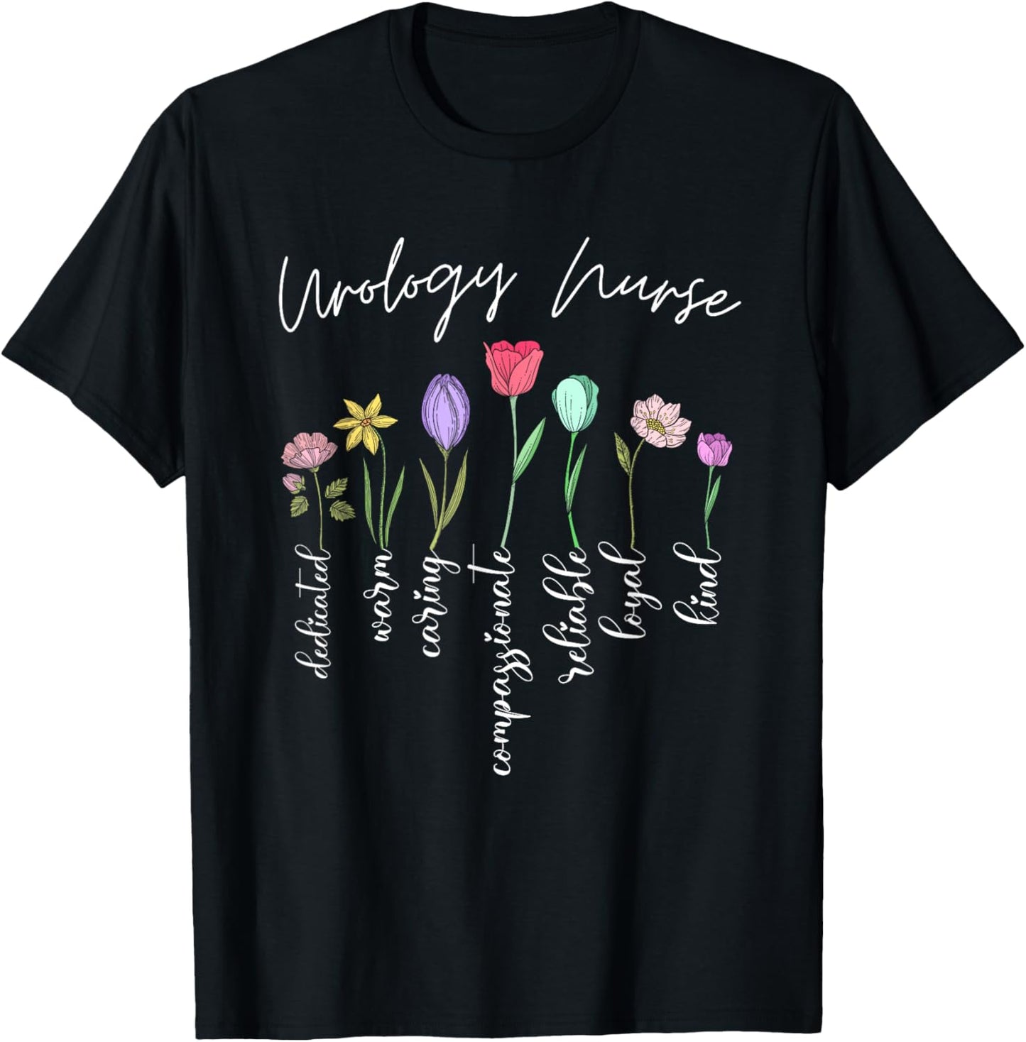 Urology nurse for girls women flowers Urology nurse floral T-Shirt - T-Shirt | Black