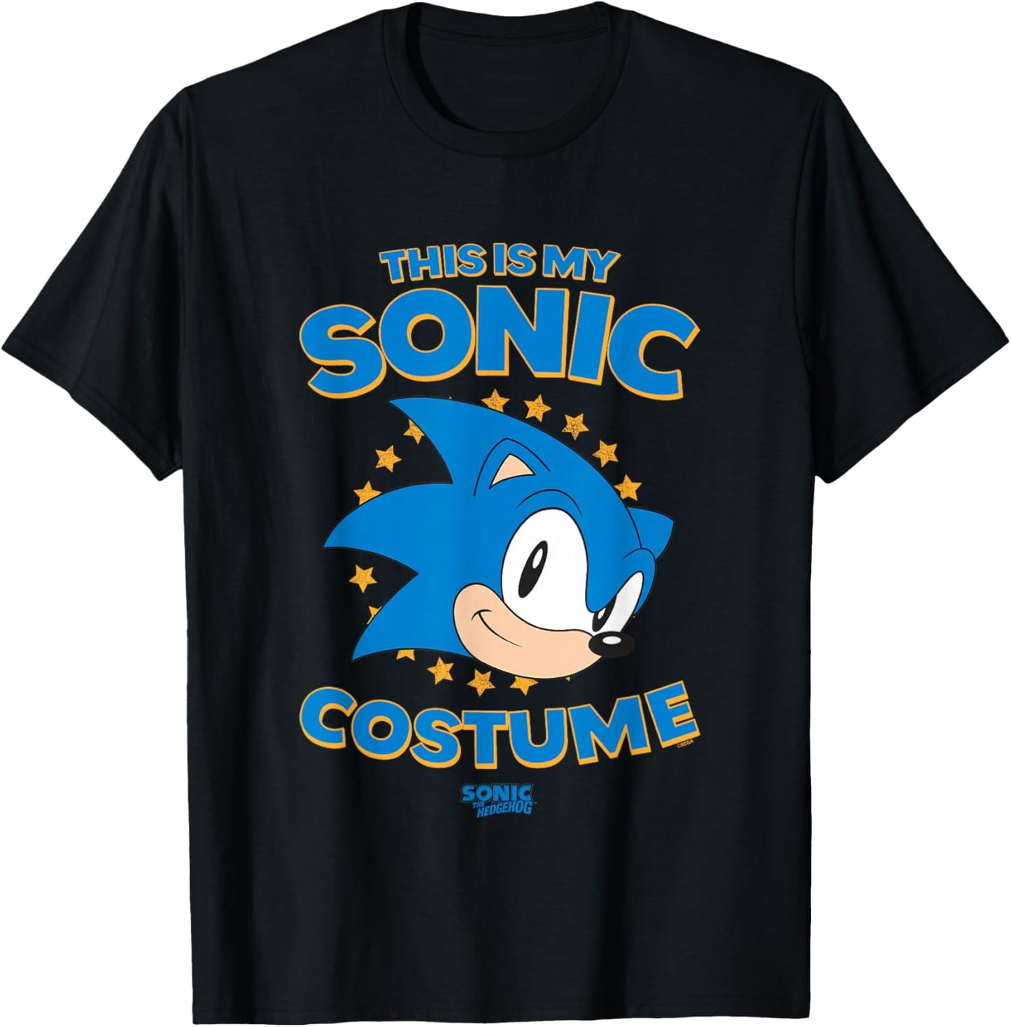 Sonic The Hedgehog Halloween This Is My Sonic Retro Costume T-Shirt - T-Shirt | Black