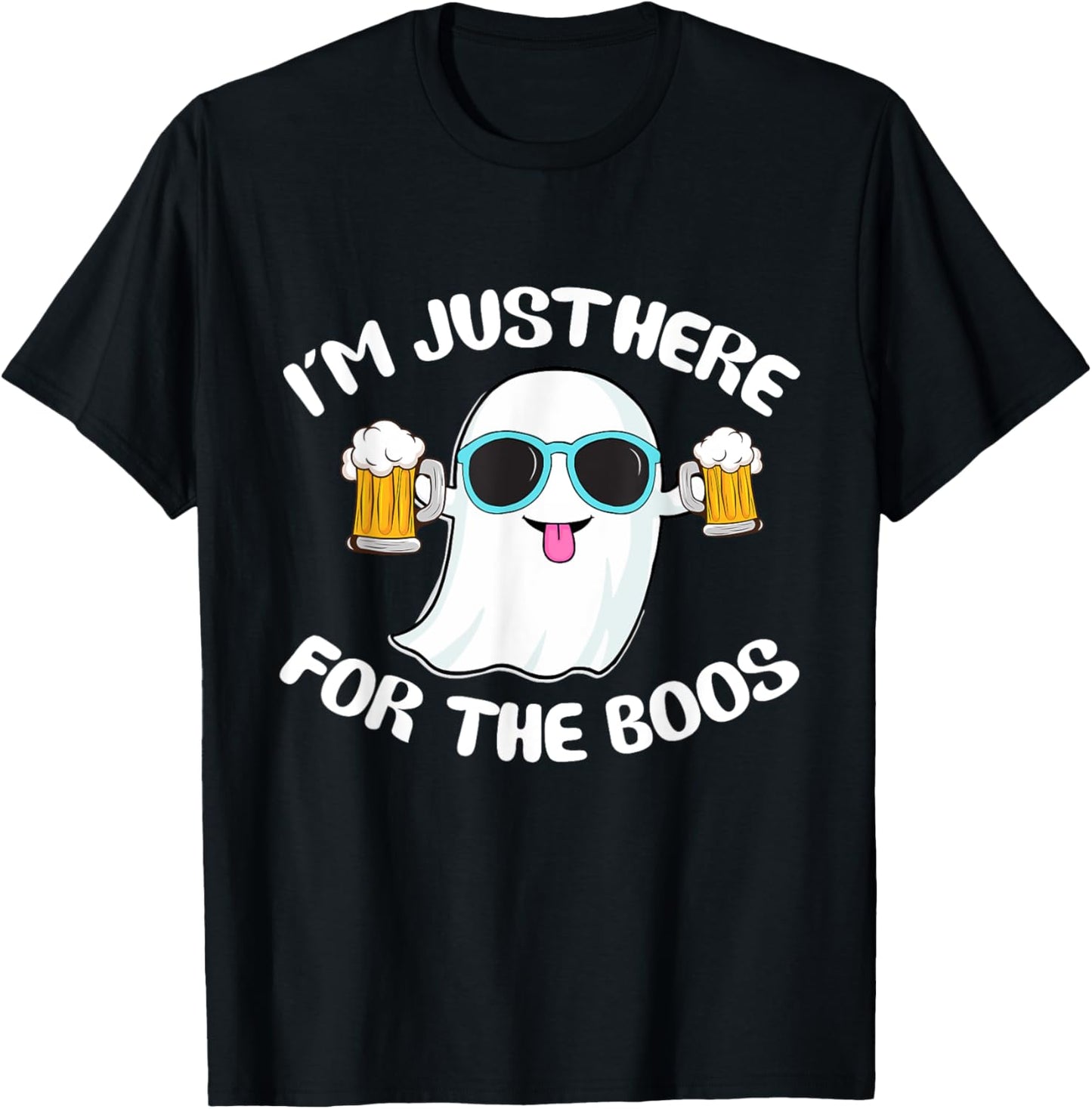 Funny ghost I'm just here for the boos Halloween T-Shirt - T-Shirt | Black