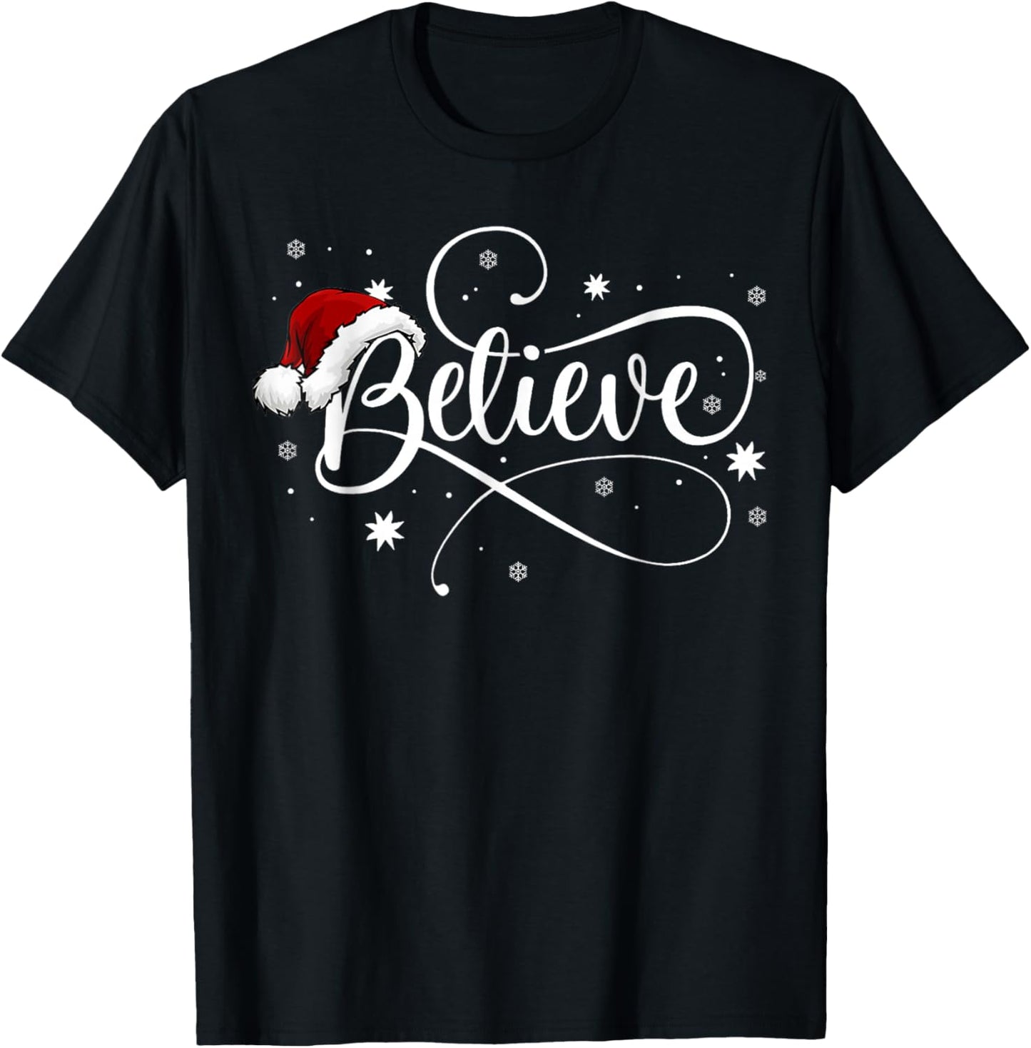 Christmas Shirt - Believe Santa Claus Believe Christmas Kids T-Shirt - T-Shirt | Black