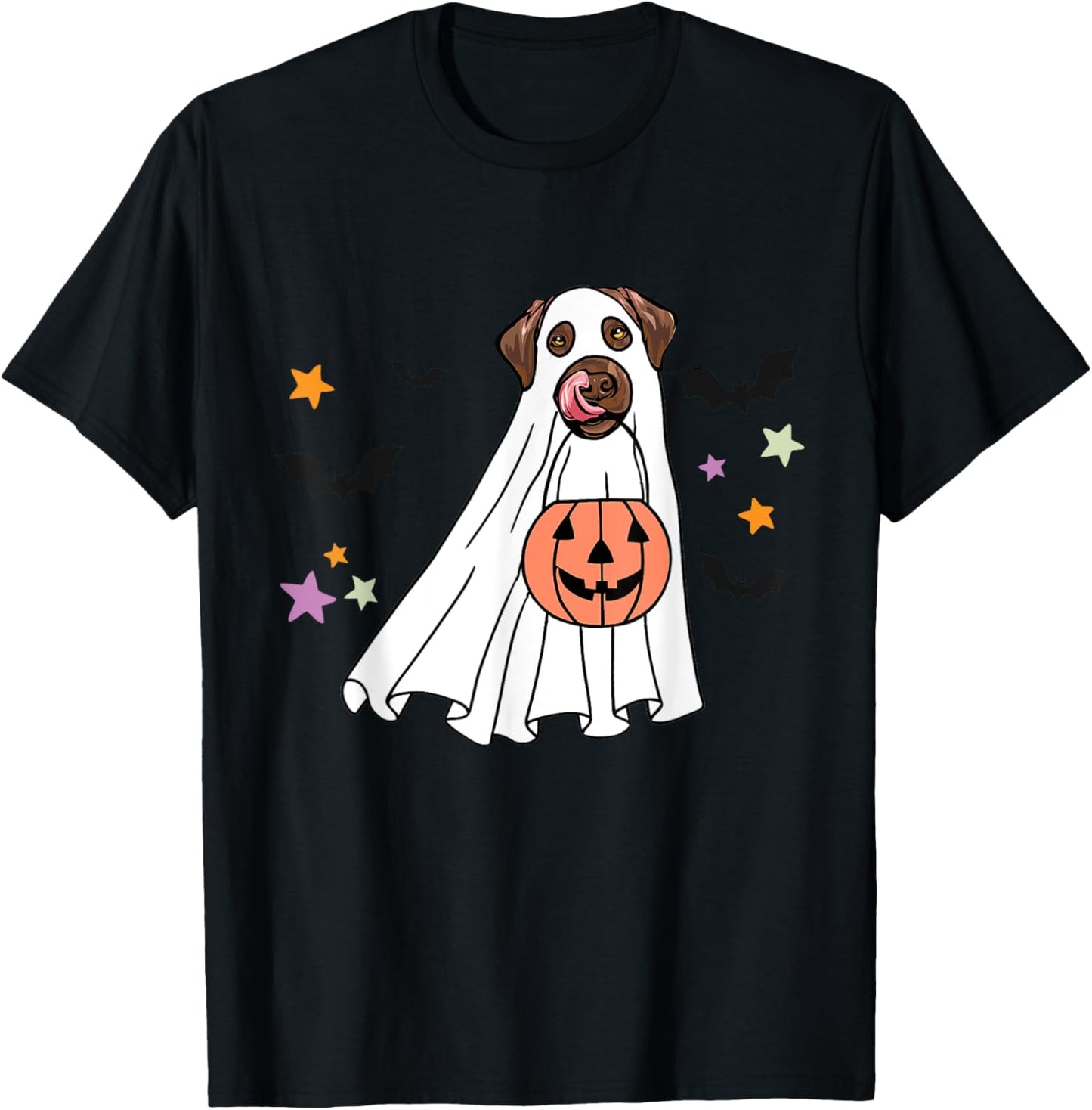 Ghost Chocolate Labrador Retriever Boo Dog Halloween Costume Women T-Shirt - T-Shirt | Black