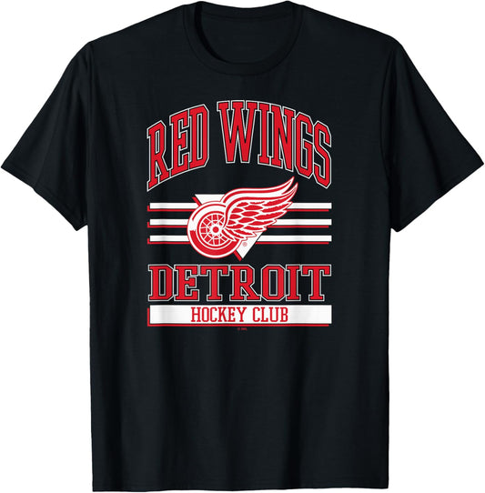 Detroit Red Wings Hockey Club Black Officially Licensed T-Shirt - T-Shirt | Black