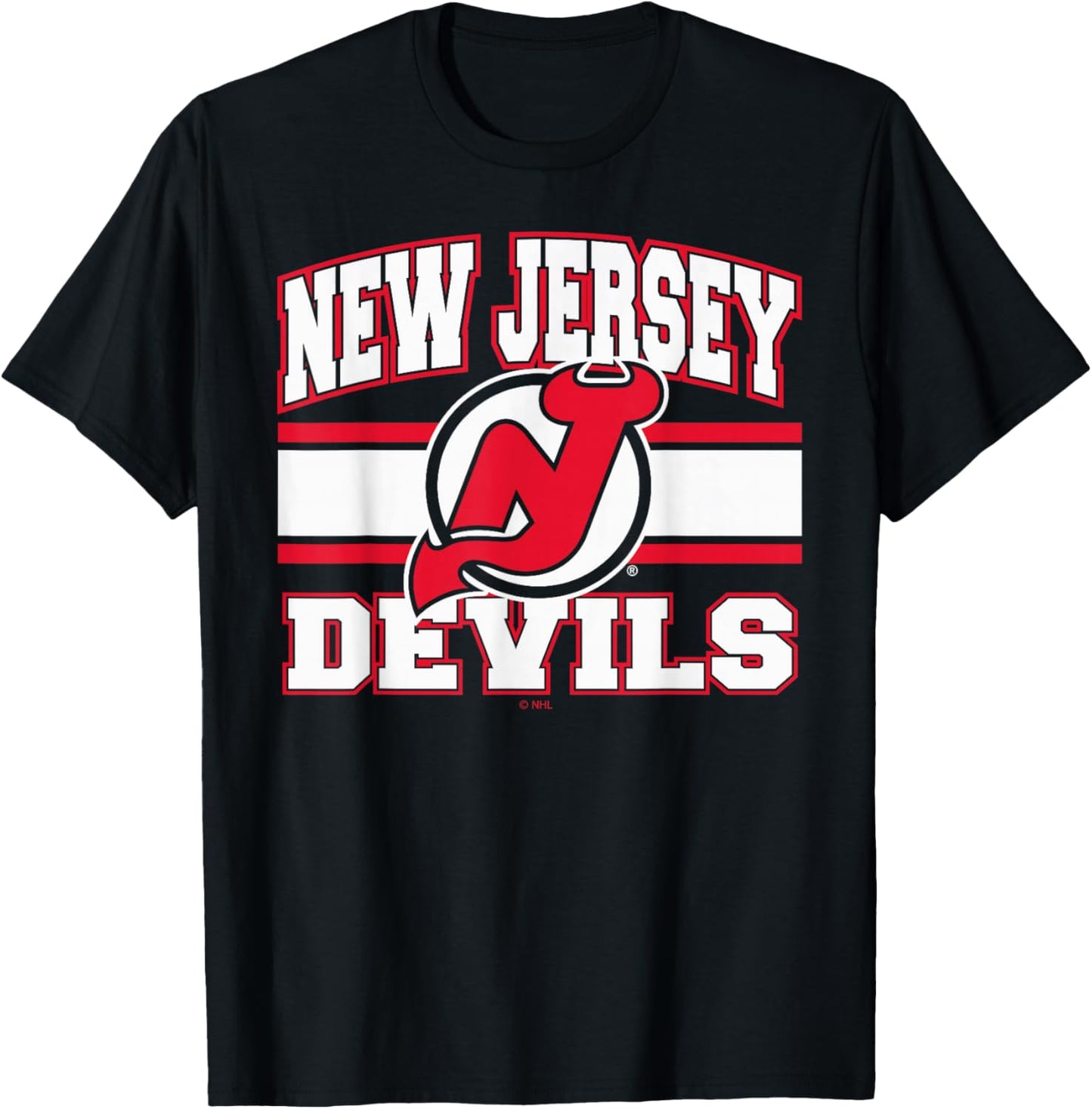 New Jersey Devils Stripe Black Officially Licensed T-Shirt - T-Shirt | Black