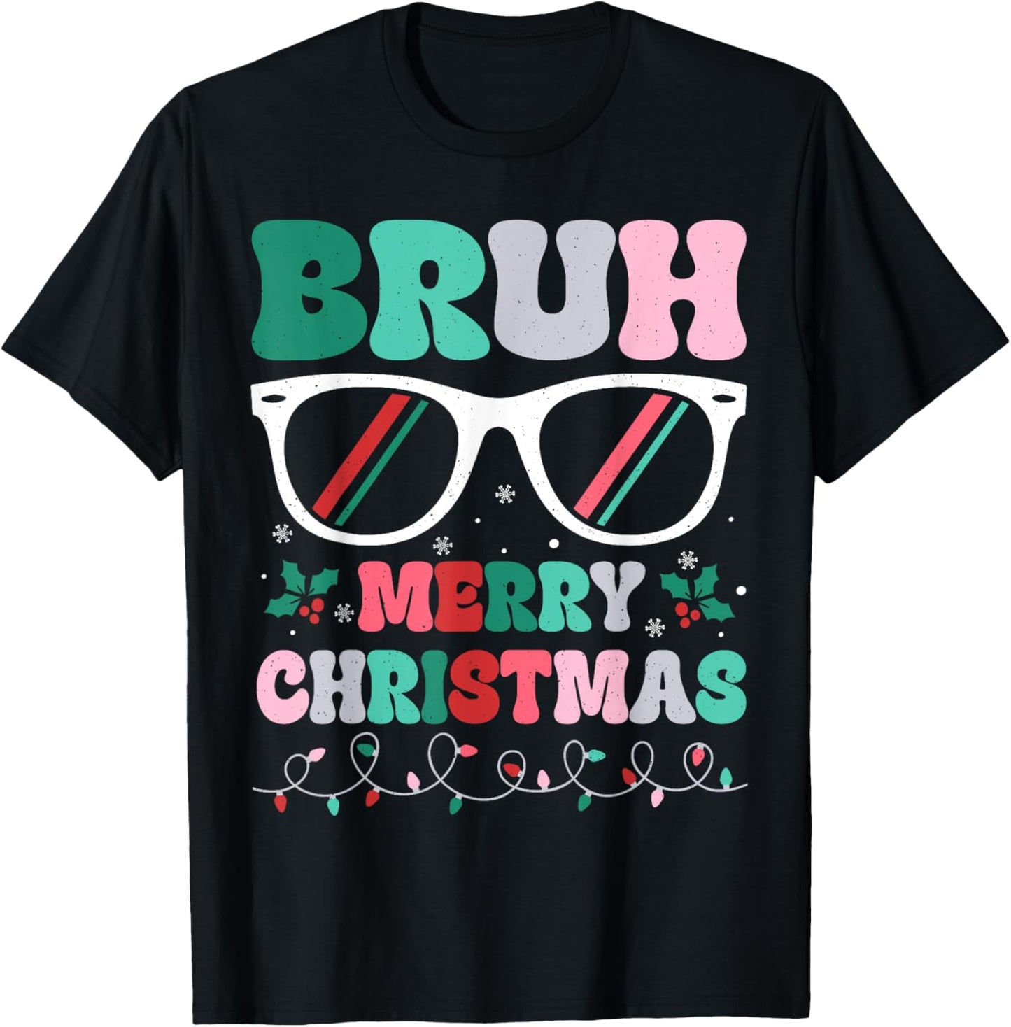 Bruh Christmas Boys Teens Kids Funny Xmas Merry Christmas T-Shirt - T-Shirt | Black