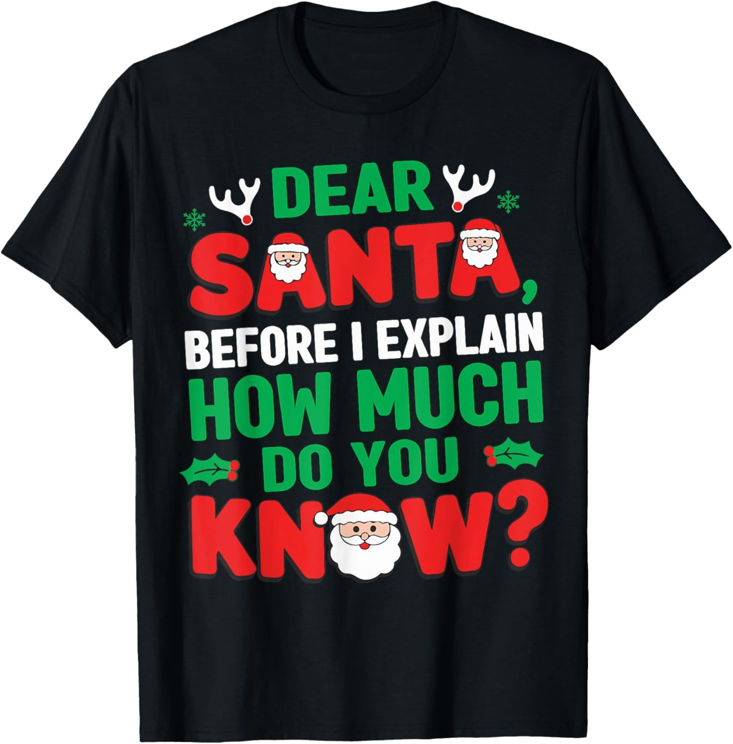 Dear Santa I Can Explain Funny Christmas Shirts Kids Boys T-Shirt - T-Shirt | Black