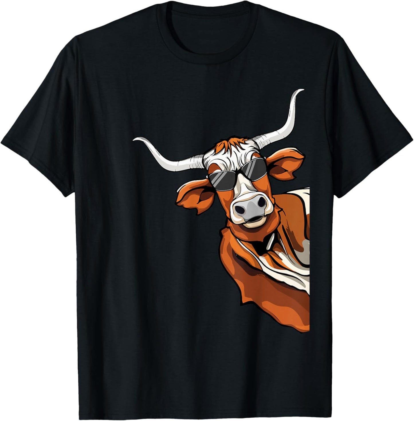 Longhorn Cow Lover Cool Cow Kids Longhorn Cow T-Shirt - T-Shirt | Black