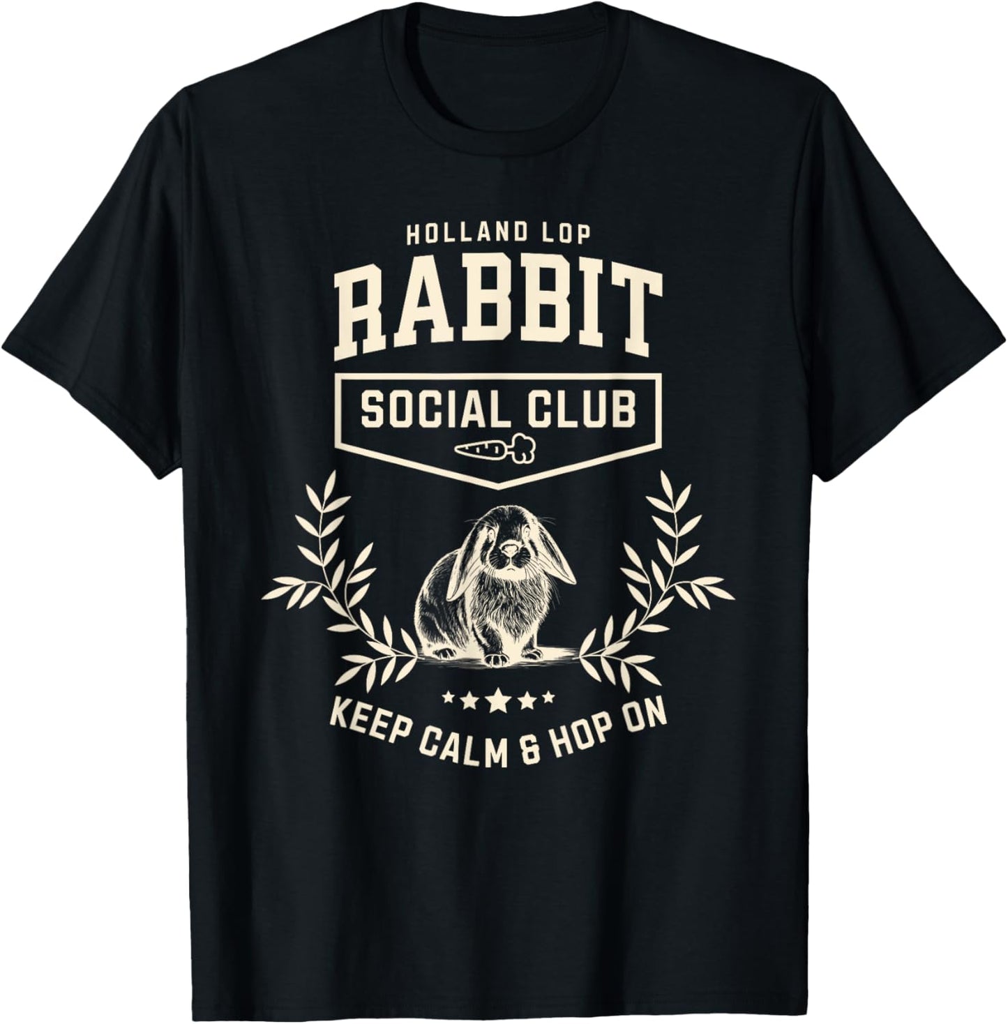 Holland Lop Rabbit Social Club T-Shirt - T-Shirt | Black