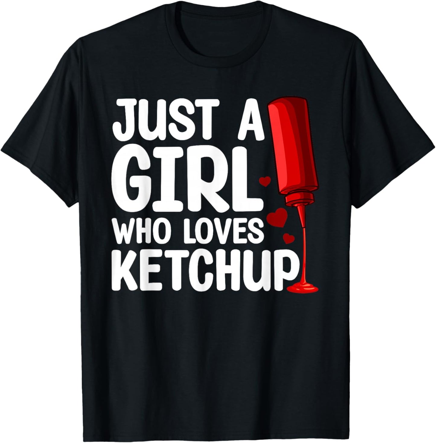 Cool Ketchup Art Girls Kid Ketchup Novelty Ketchup T-Shirt - T-Shirt | Black