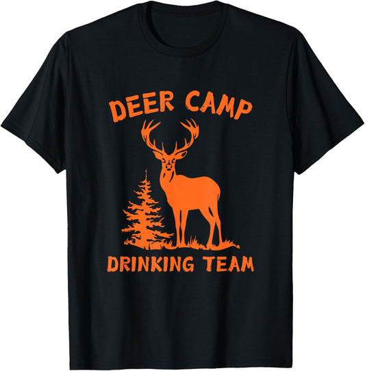 Deer Camp Drinking Team - Funny Hunting T-Shirt - T-Shirt | Black