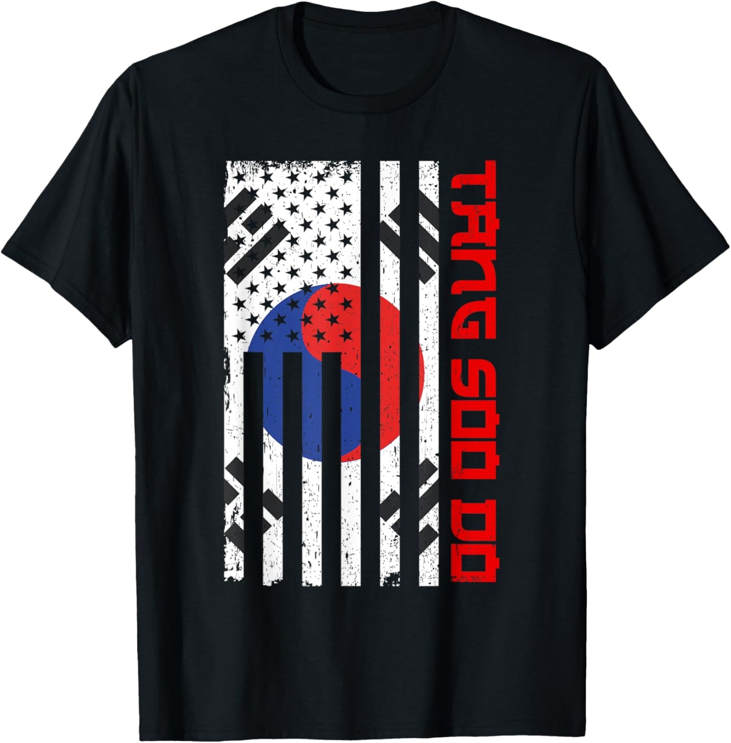 Tang Soo Do - USA Flag Taekwondo Mixed Martial Arts MMA T-Shirt - T-Shirt | Black
