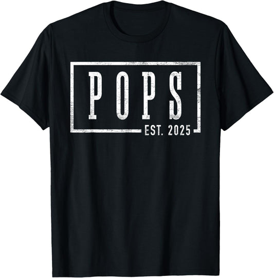 Pops 2025 Pops To Be New Pops Gifts Sleek Framed Design T-Shirt - T-Shirt | Black