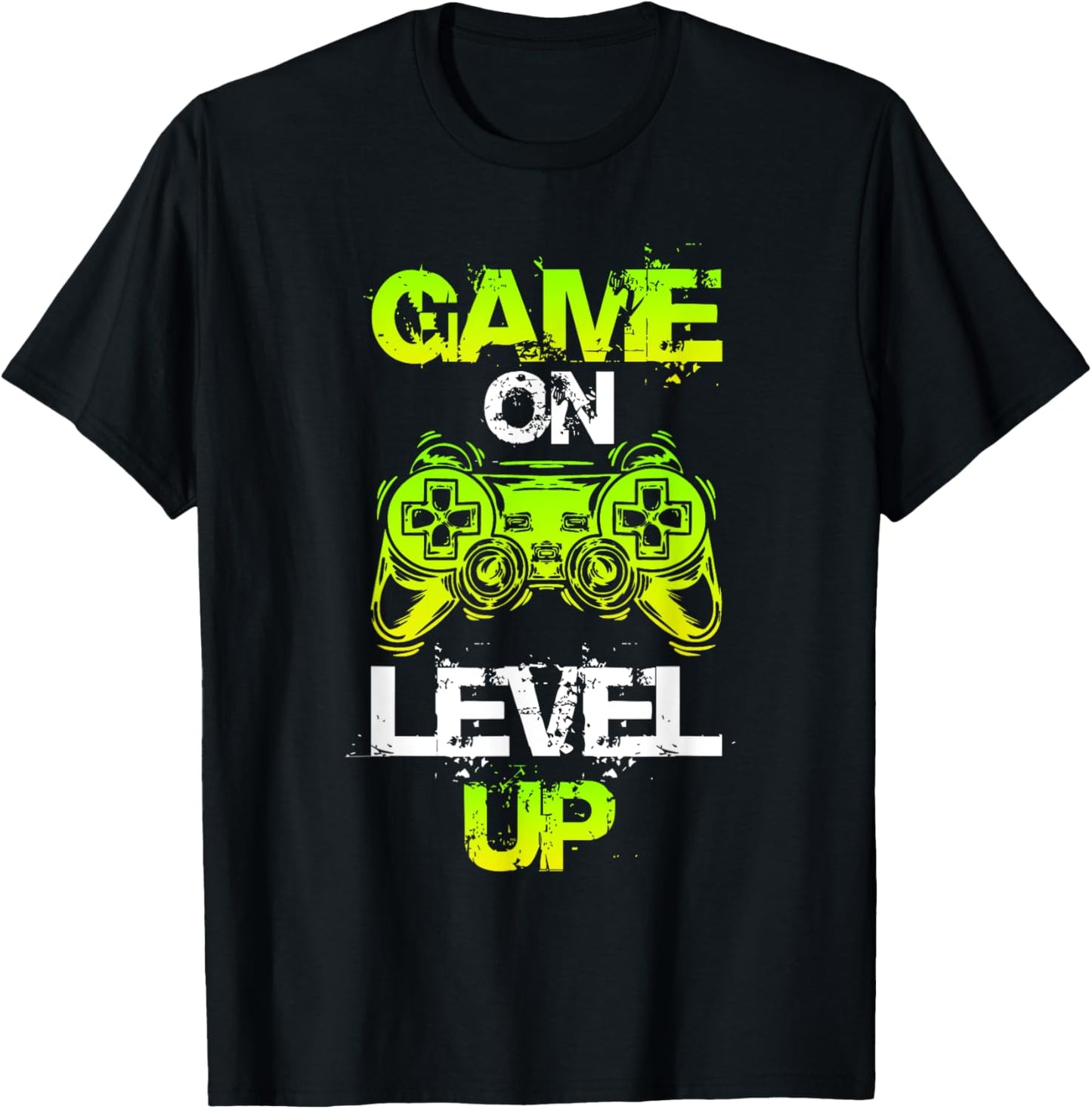 Gaming Apparel GAME ON LEVEL UP Gaming - -Adults, -Kids - Black - Small - Short Sleeve T-Shirt - T-Shirt | Black