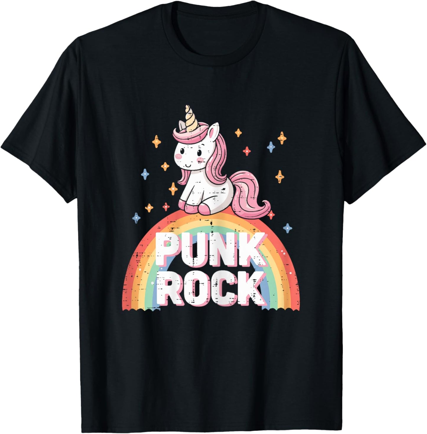 Music Rocker Unicorn Punk Rock Cute Toddler Girls Kids Women T-Shirt - T-Shirt | Black