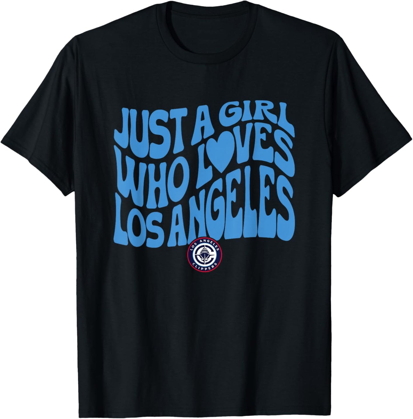 NBA Just A Girl Who Loves Los Angeles Clippers Wavy Logo T-Shirt - T-Shirt | Black