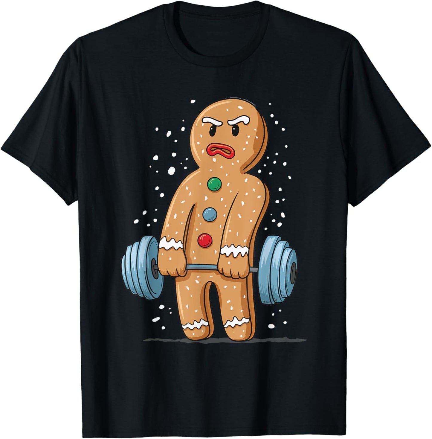 Gingerbread Weightlifting Workout Bodybuilding T-Shirt - T-Shirt | Black