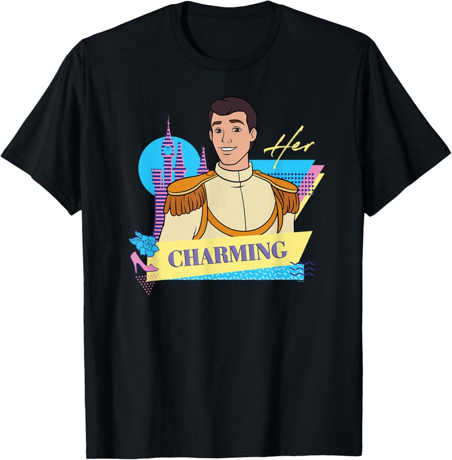 Disney Cinderella Retro Couples Matching Her Prince Charming T-Shirt - T-Shirt | Black