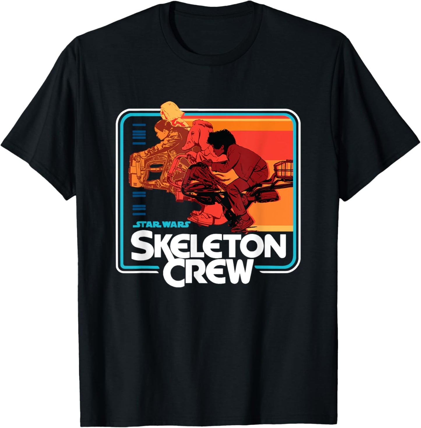 Star Wars Skeleton Crew Vintage Sunset Speeders T-Shirt - T-Shirt | Black