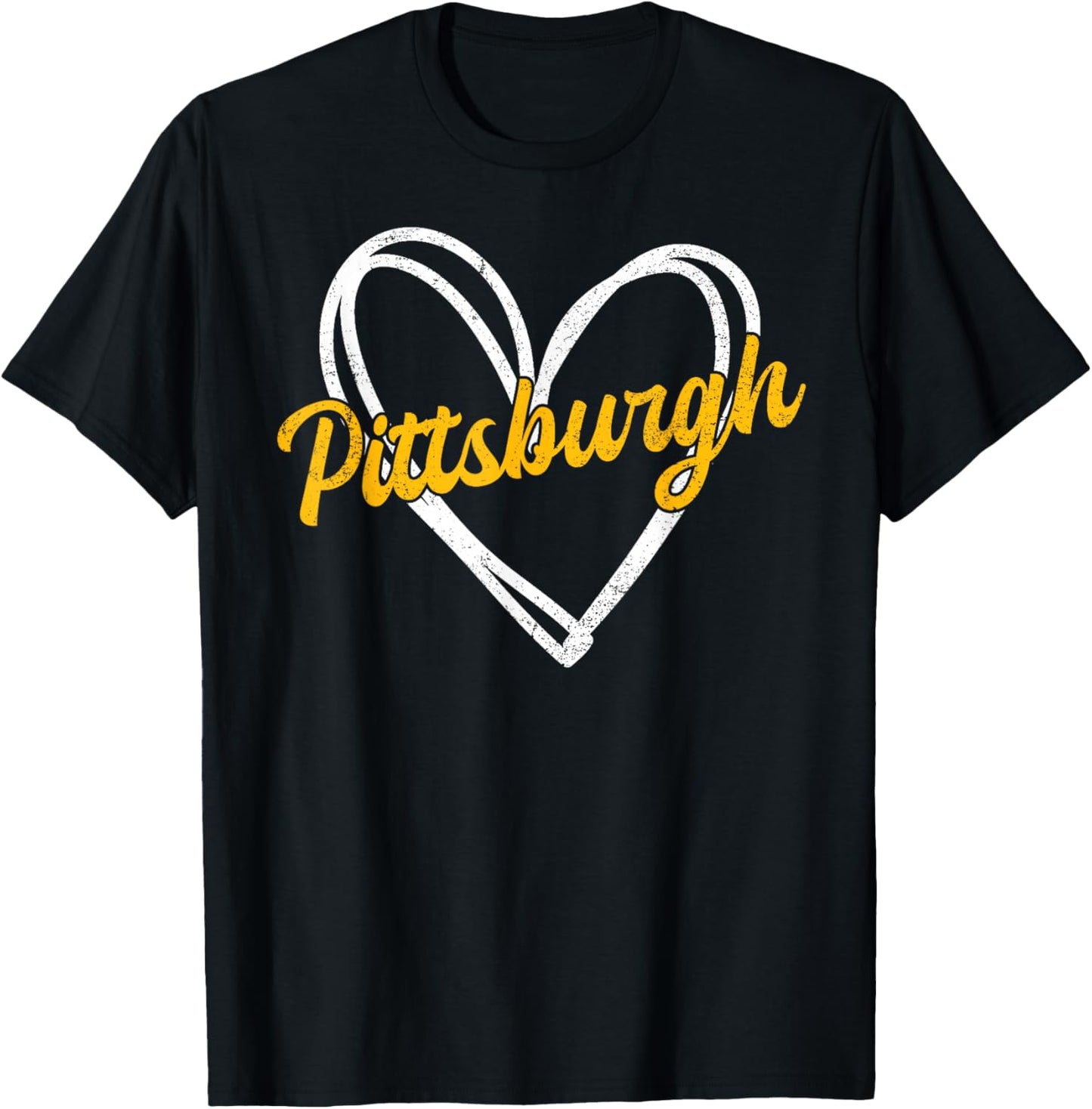 Pittsburgh Heart Man Woman Kid Men Women T-Shirt - T-Shirt | Black