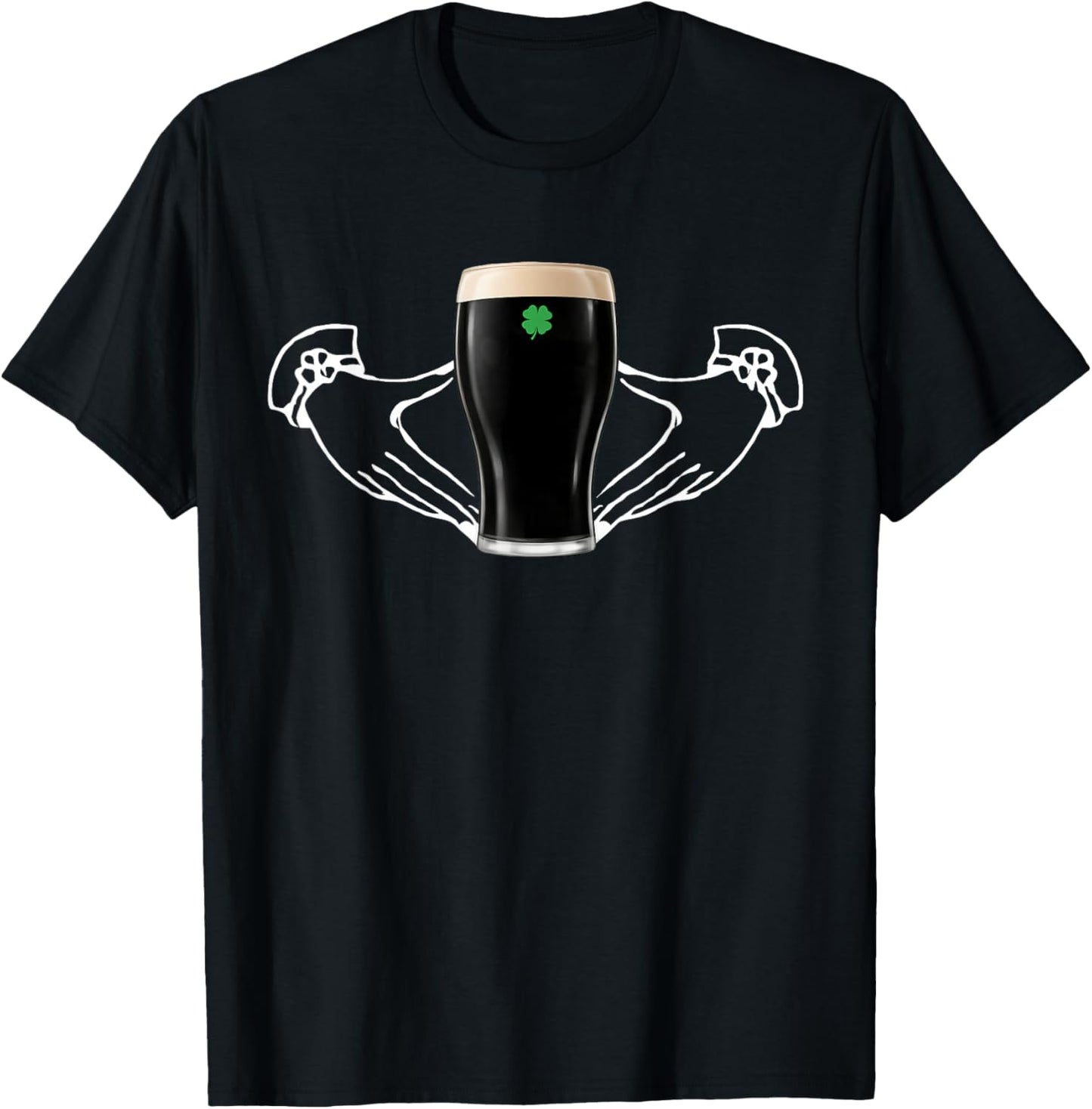 St Patrick's Day Claddagh Shamrock Beer for Men Women T-Shirt - T-Shirt | Black