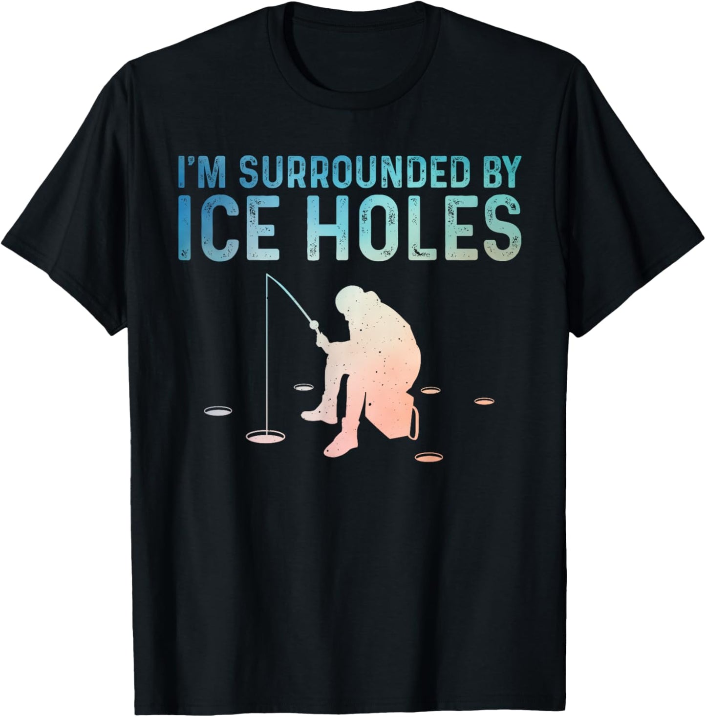 Funny Ice Fishing Novelty Women Ice Fishing Lover T-Shirt - T-Shirt | Black