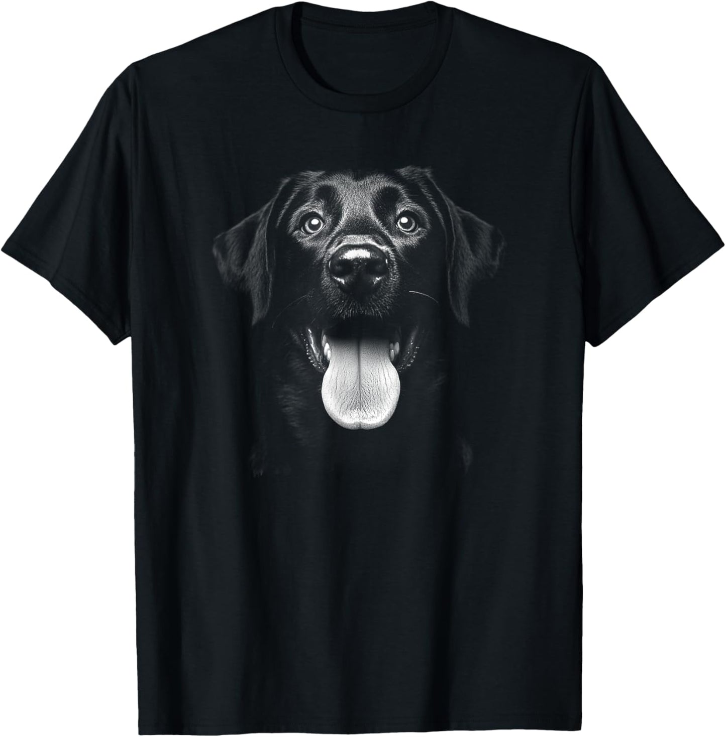 Cute Black Labrador Retriever Puppy Dog Face Lab T-Shirt - T-Shirt | Black