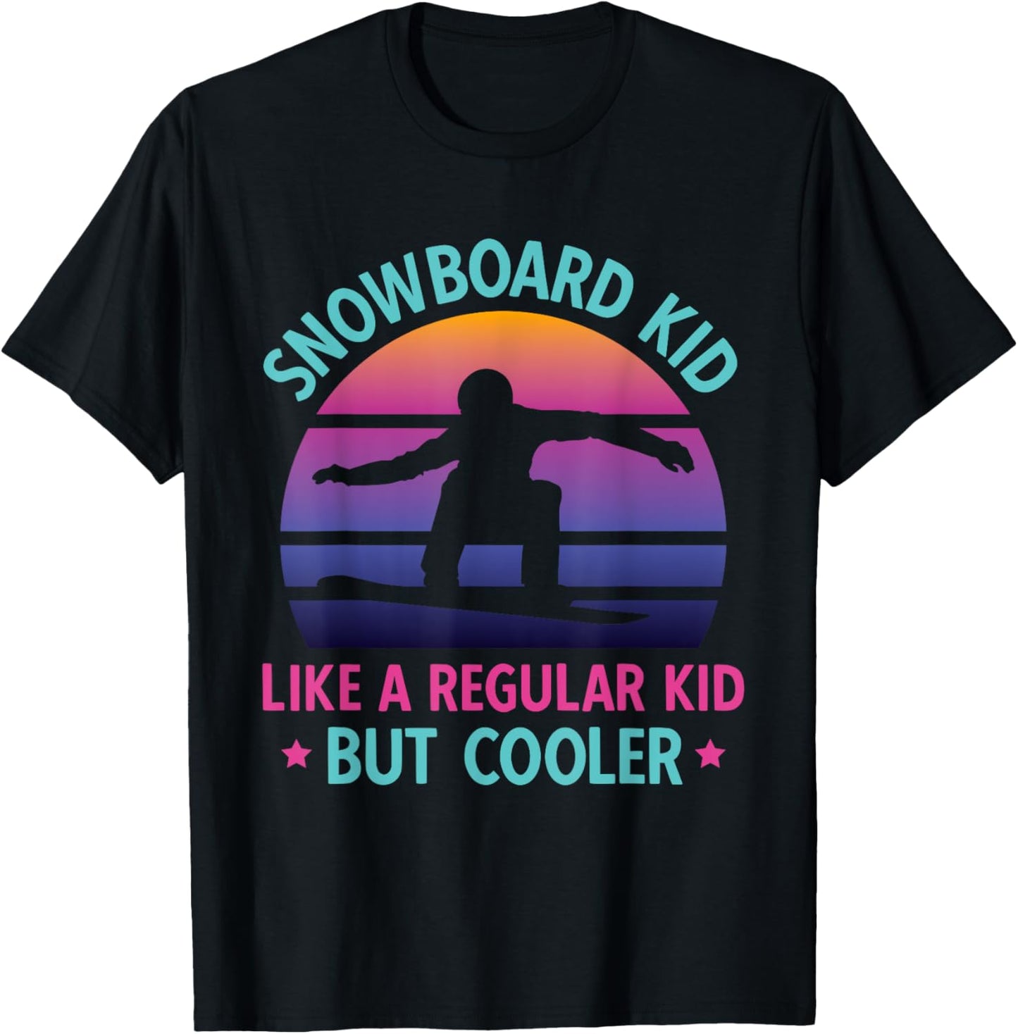 Snowboard Kid Retro 90s 80s Snowboarding T-Shirt - T-Shirt | Black