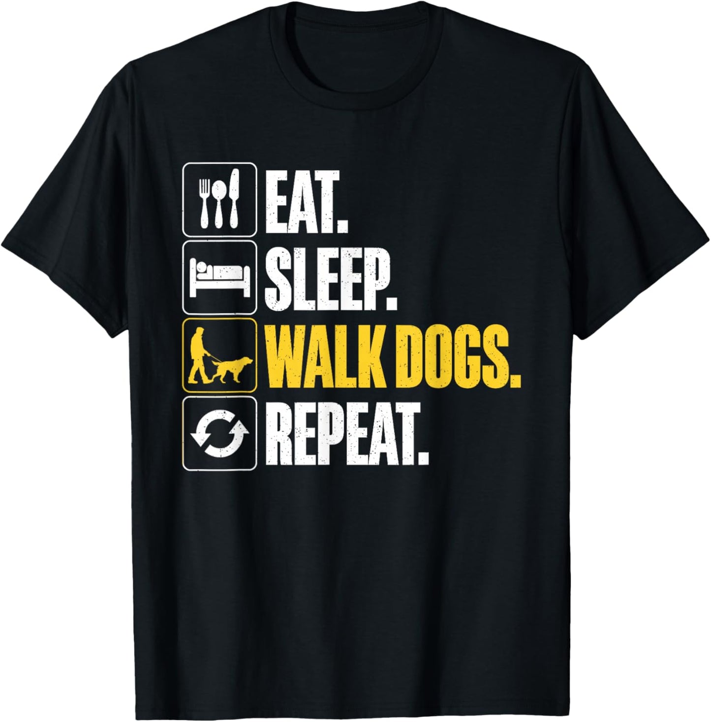 Funny Dog Waking Design For Dog Walker Men Women Pet Walker T-Shirt - T-Shirt | Black