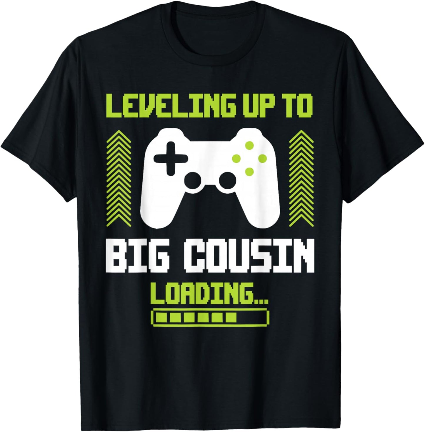 Leveled Up To Big Cousin Promoted To New Future Big Cousin T-Shirt - T-Shirt | Black