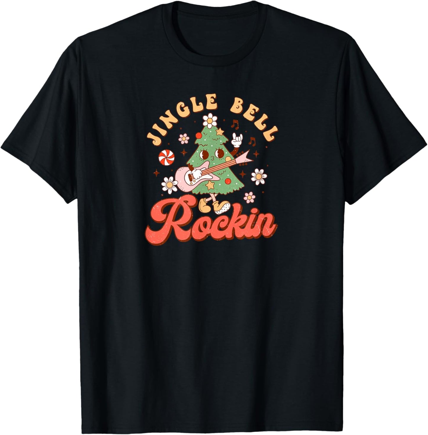 Christmas Winter F4NT4STIC Jingle Bell Rockin Black Christmas , -Adults & -Kids, Short Sleeve, , Small T-Shirt - T-Shirt | Black