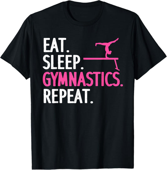 Cute Gymnastics Art for Girls Kids Women Tumbling Gymnast T-Shirt - T-Shirt | Black