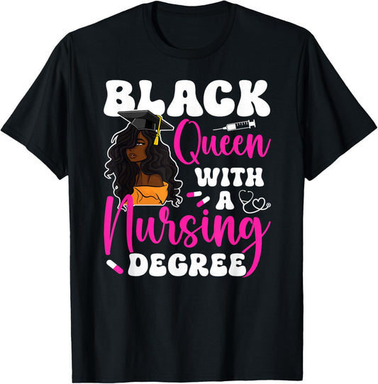 Black Nurse Nurse Graduation Nursing Grad T-Shirt - T-Shirt | Black