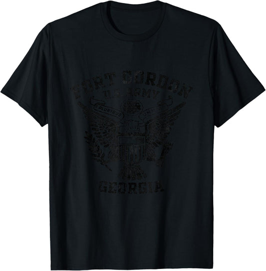 Fort Gordon US Military Base Georgia GA Ft Gordon Vintage T-Shirt - T-Shirt | Black